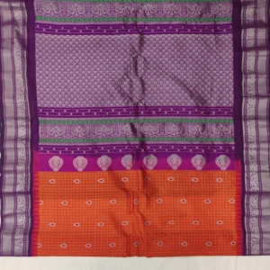 Gadwal Pure Pattu Bari Buta Orange Saree