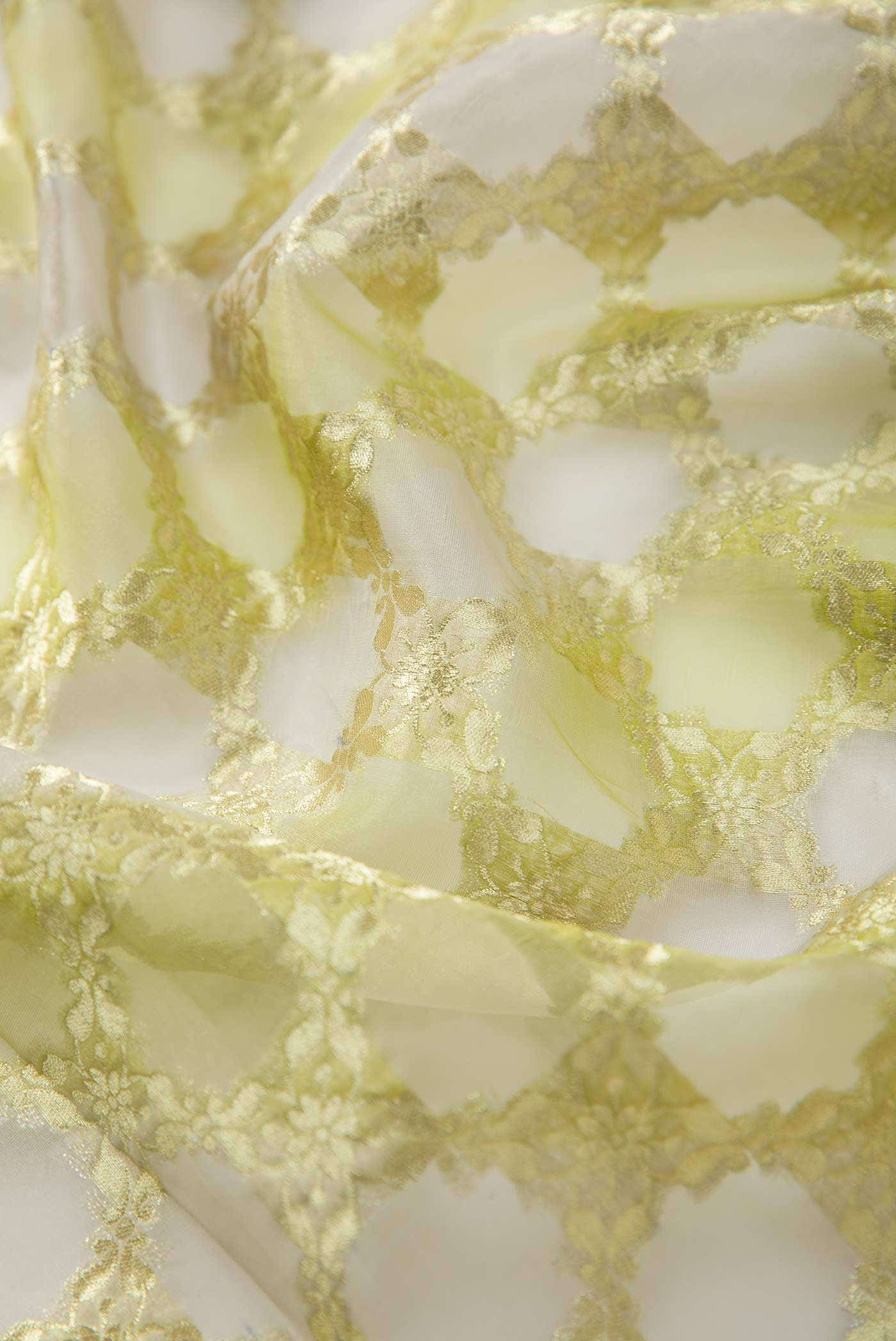 Green and white Tussar Net Saree