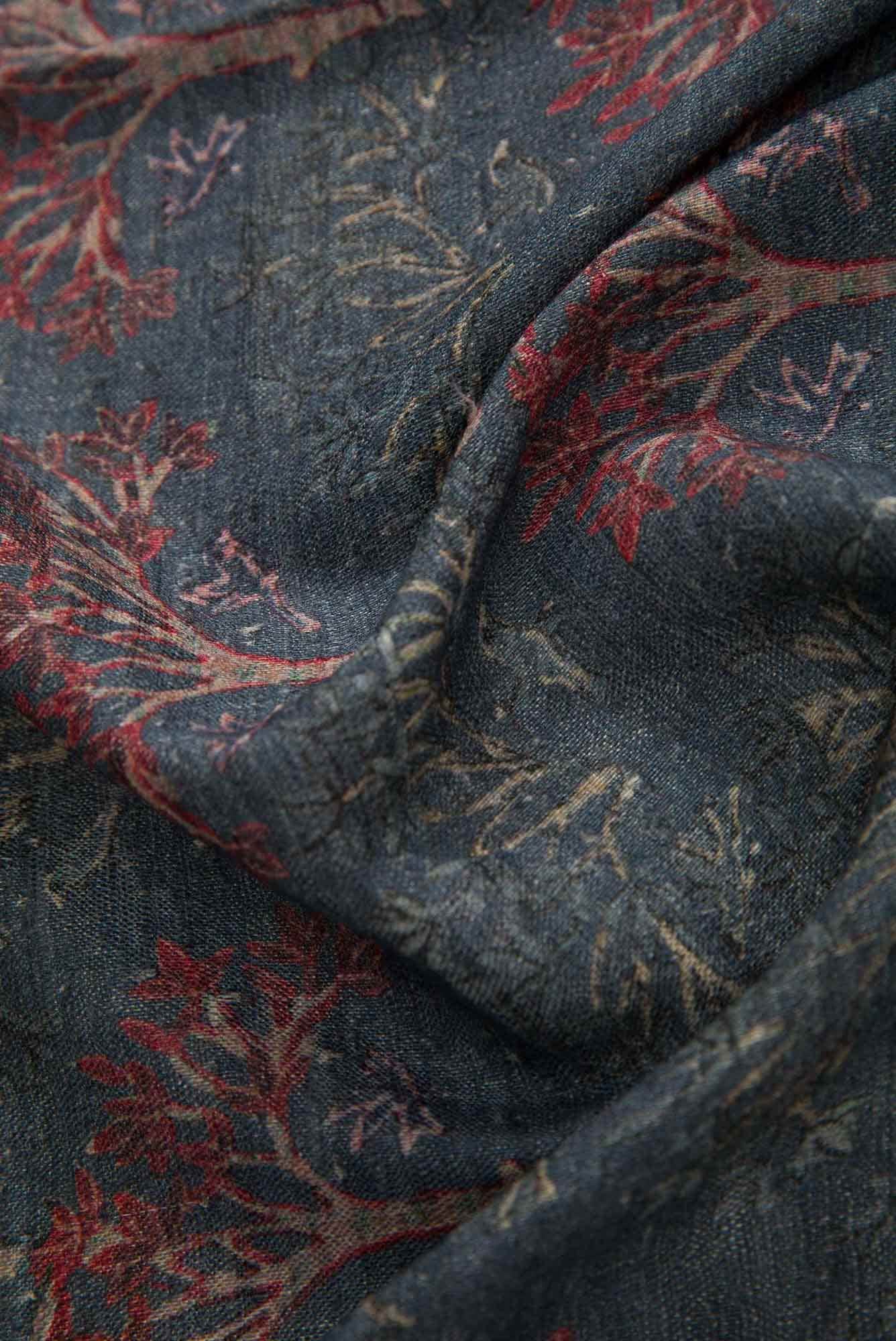 Dark Grey Lenin Pattu Handloom Saree