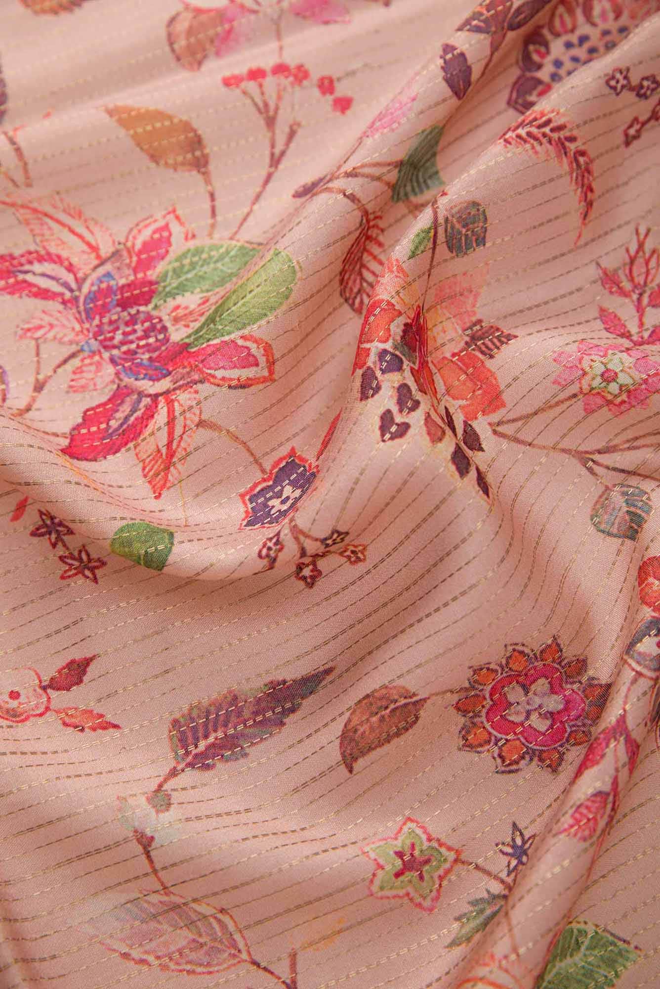 Pink Tussar Silk Saree