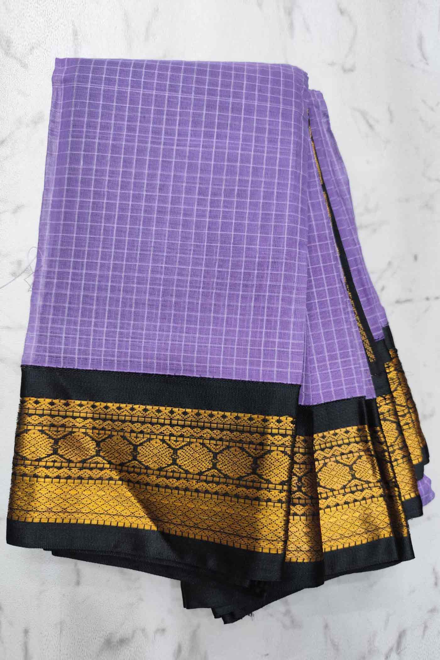 gadwal light weight summer cottons sarees - purple violate