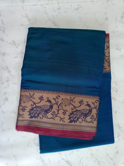 peacock border Gadwal Masrise Cotton Saree