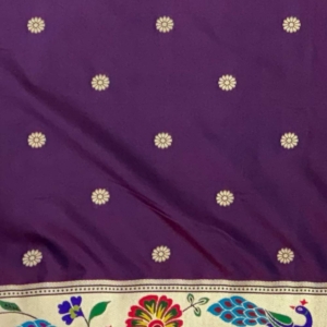 Gadwal Paithani Purple with Gold Border Pure Thread works