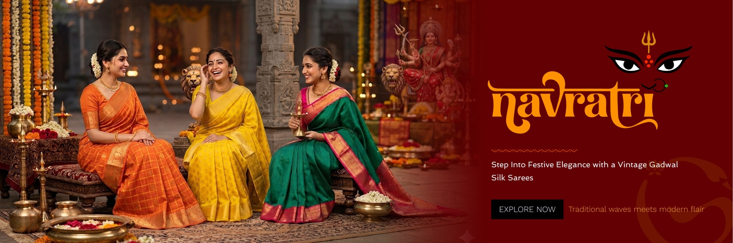Navrathri Festive Step Into Festive Elegance with a Vintage Gadwal Silk Sarees-gadwal-handloomn sarees 9 days 9 colors