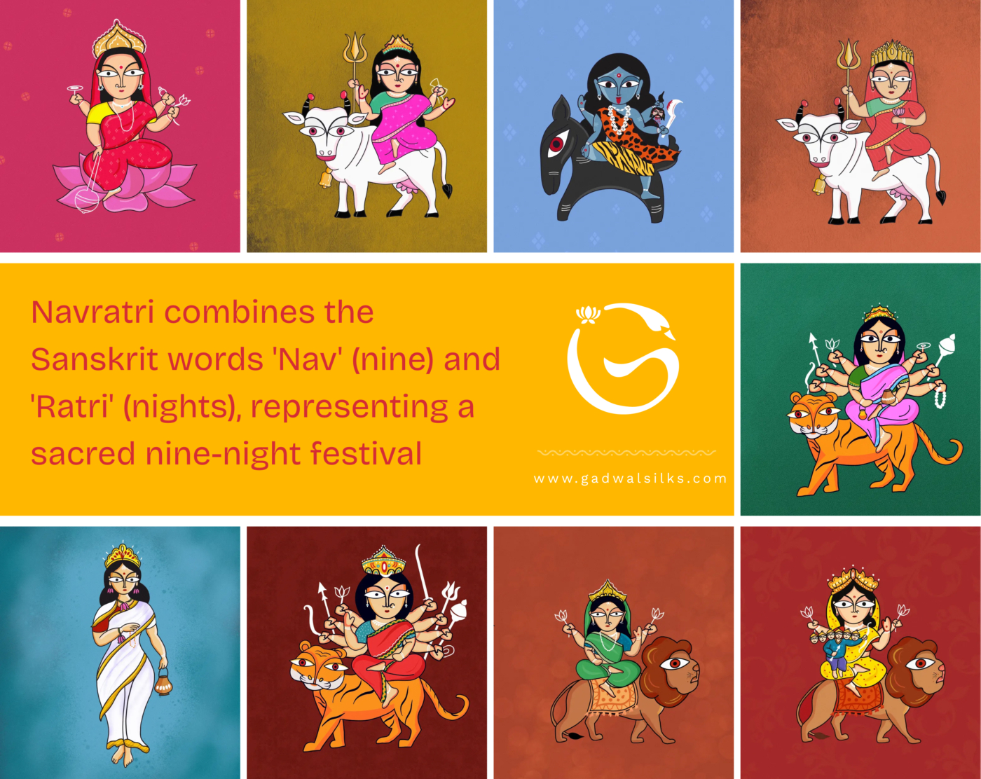 The term Navratri translates directly to "nine nights."
